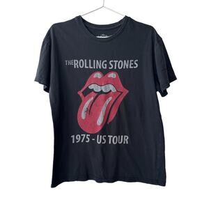 The Rolling Stones Black Tongue Short Sleeve Shirt size Large